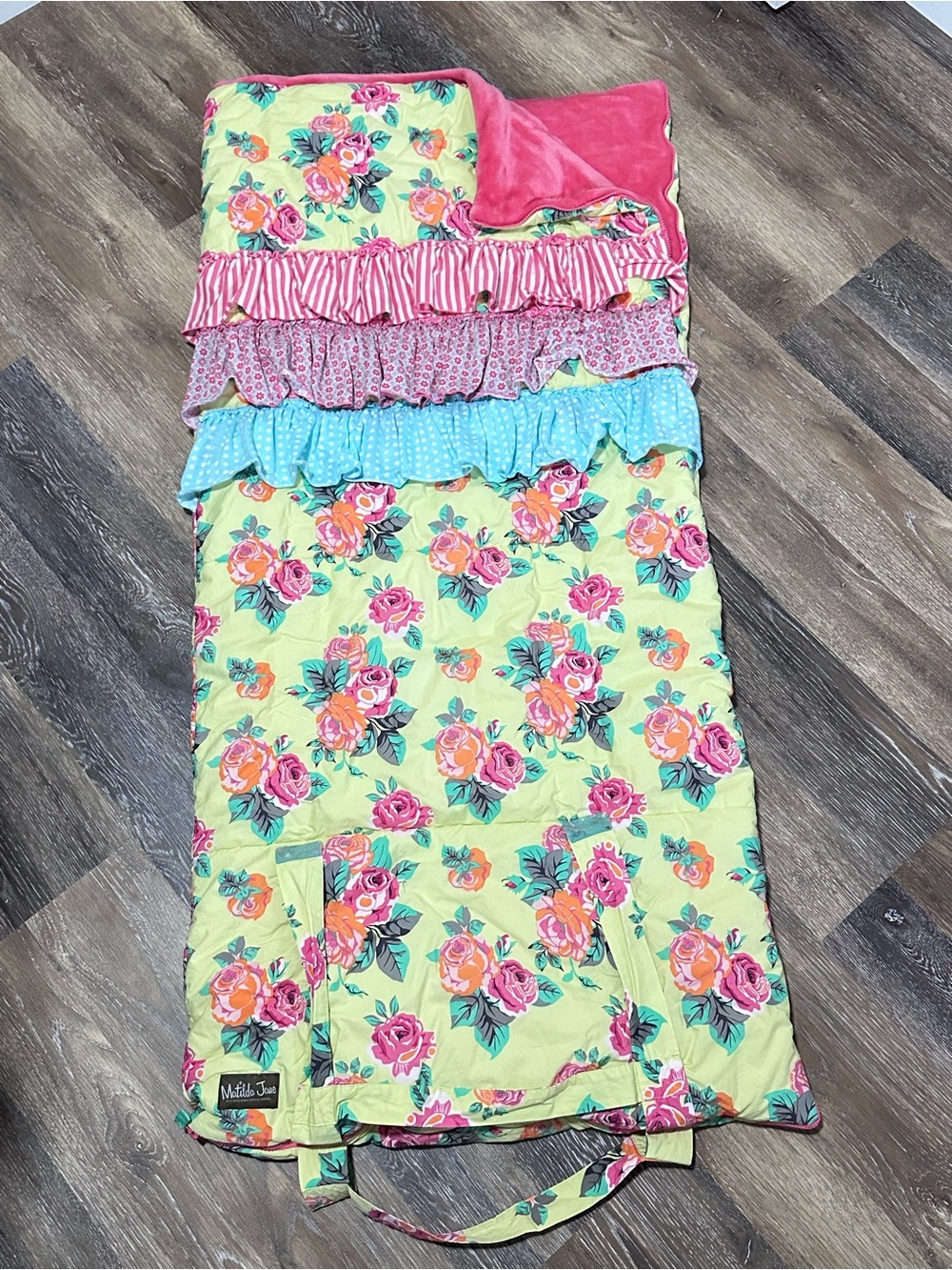 Matilda Jane girls cozy ruffled sleeping bag